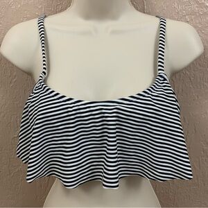 Xhilaration Stripe Flounced Ruffle Bikini Top